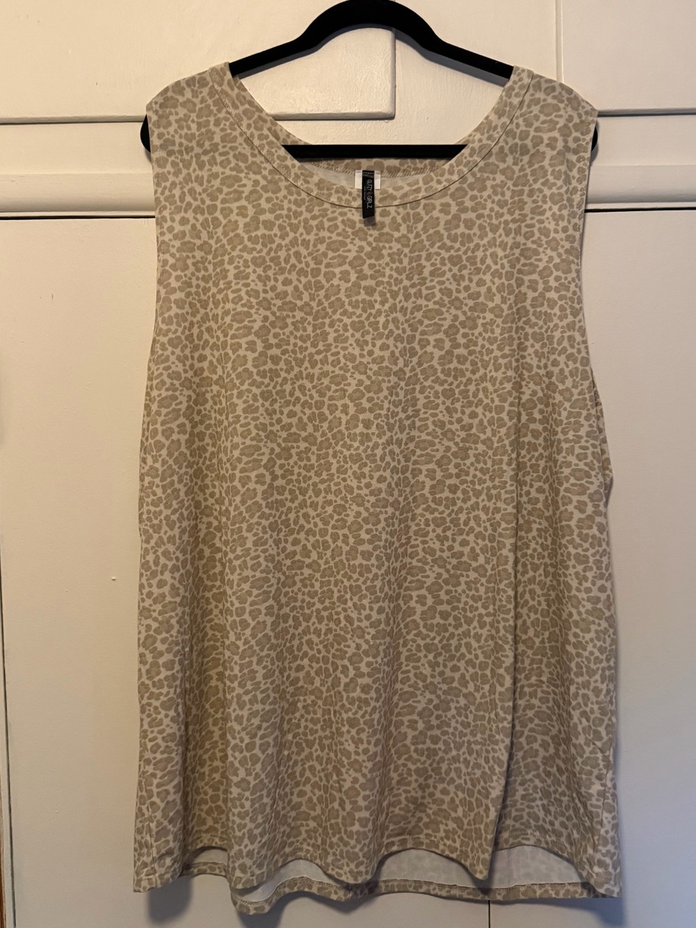 Beige Leopard Print Tank Top for Women
